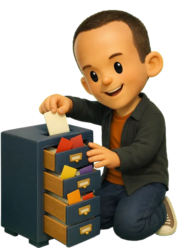 Andy Weir drawn as a chunky cartoon kid mid-play in the Backyard Designers yard